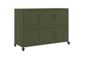 vidaXL Dressoir Olijfgroen Staal (55% KORTING!) - 100,5x39x72 cm