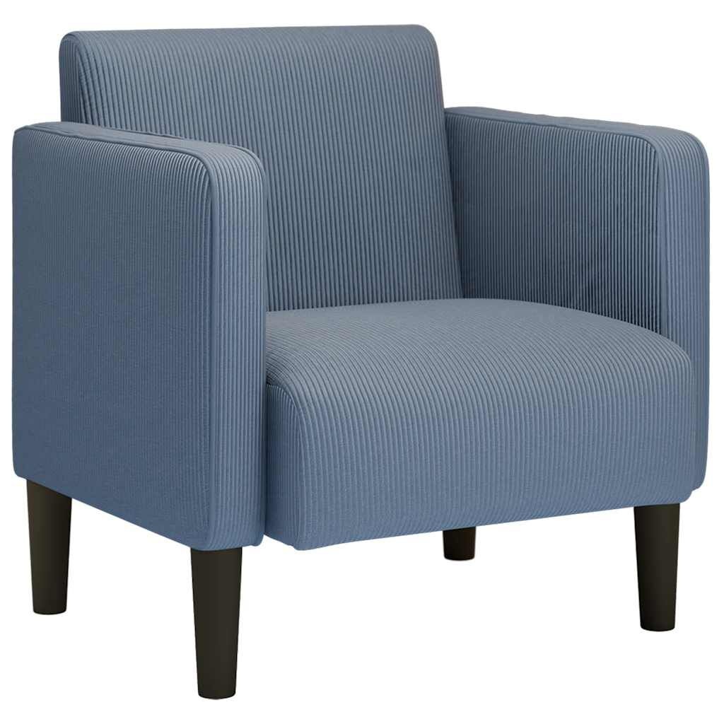 vidaXL Blauwe Corduroy Fauteuil (40% korting!) - Zo goed als nieuw!