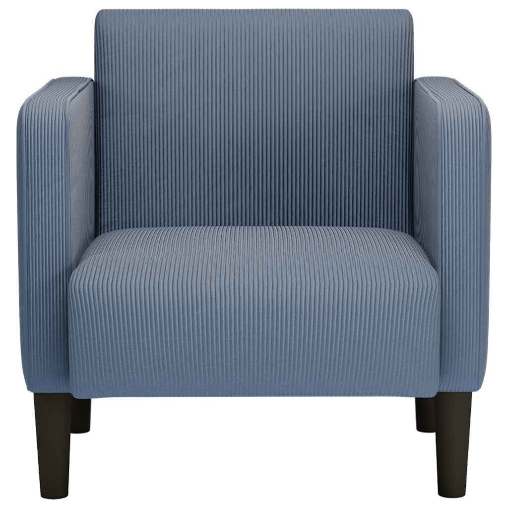 vidaXL Blauwe Corduroy Fauteuil (40% korting!) - Zo goed als nieuw!
