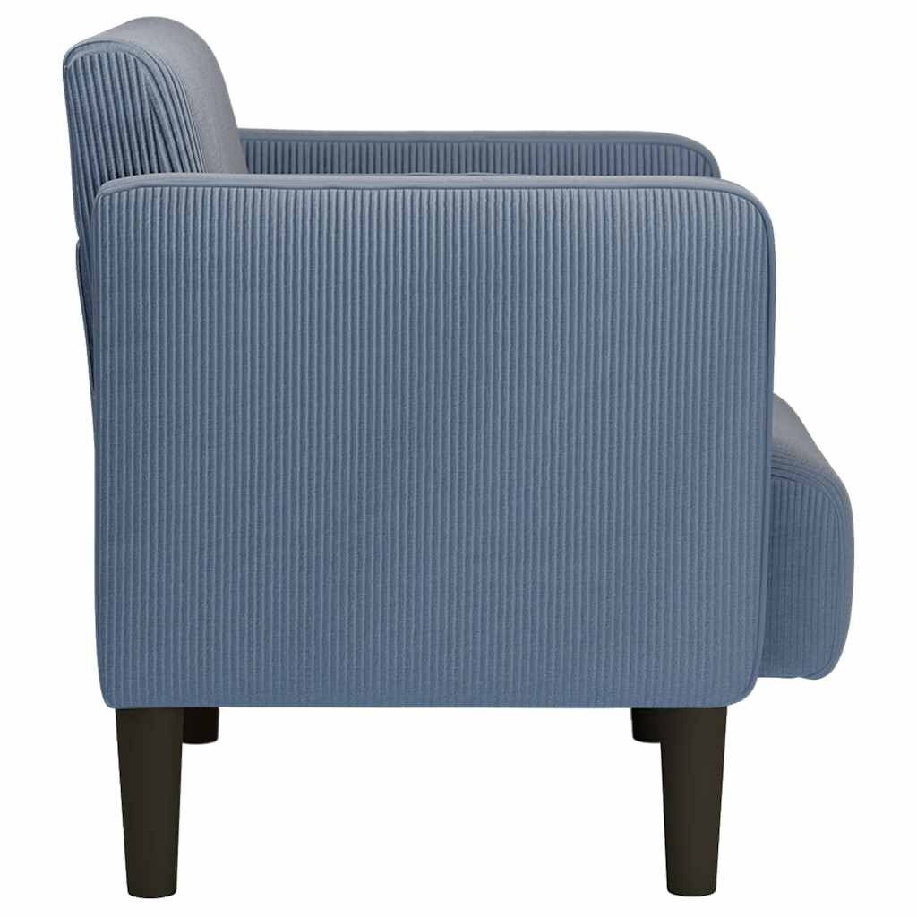 vidaXL Blauwe Corduroy Fauteuil (40% korting!) - Zo goed als nieuw!