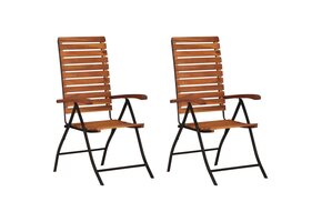 VidaXL Tuinstoelen Acaciahout | 55% Korting | Set van 2 | Versteldbaar & Inklapbaar