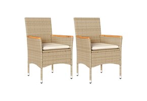 vidaXL Tuinstoelen Set (2x) Poly Rattan Beige | 46% Korting! | Geretourneerd