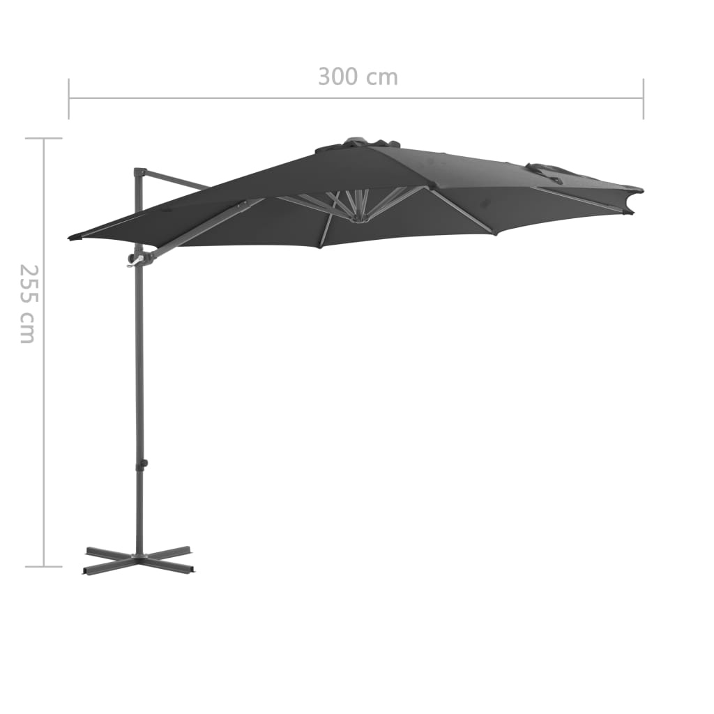 vidaXL Zweefparasol Antraciet 300cm - 65% Korting! NU! 1 STUKS!