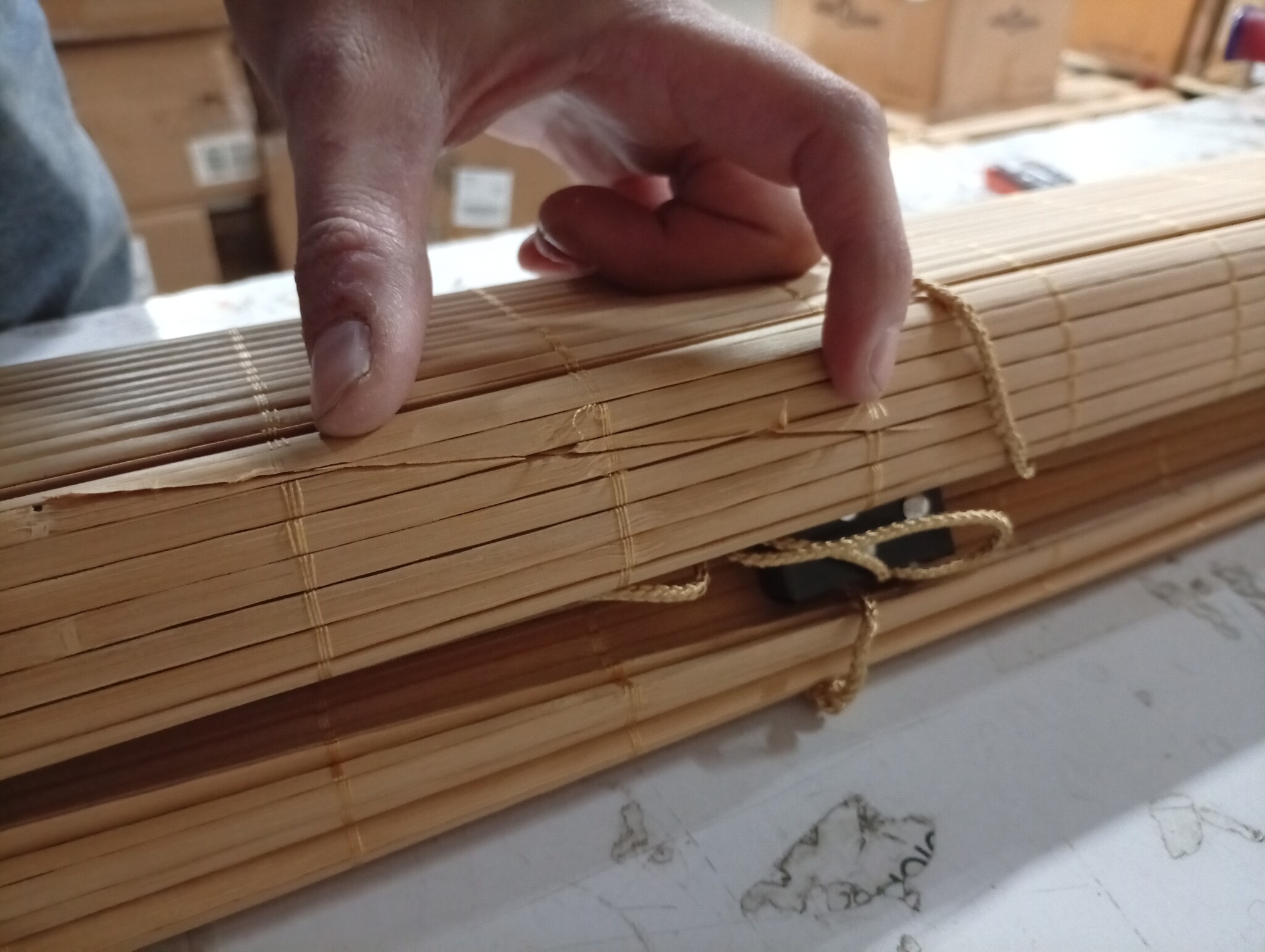 VidaXL Bamboe Rolgordijn - Licht Bruin | 60% Korting | Licht Beschadigd