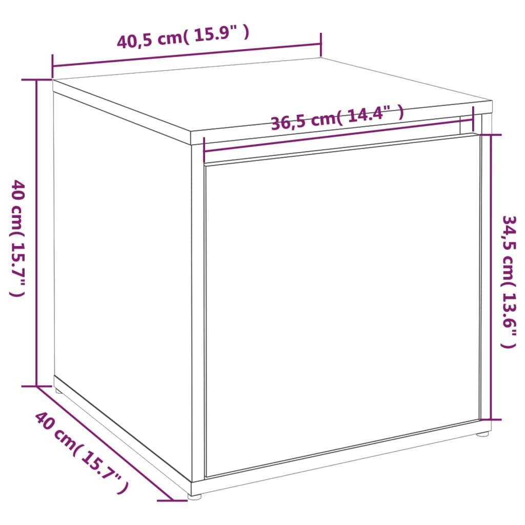 vidaXL Opbergbox met lade - 40,5x40x40 cm - Grijs Sonoma Eiken - 40% Korting!
