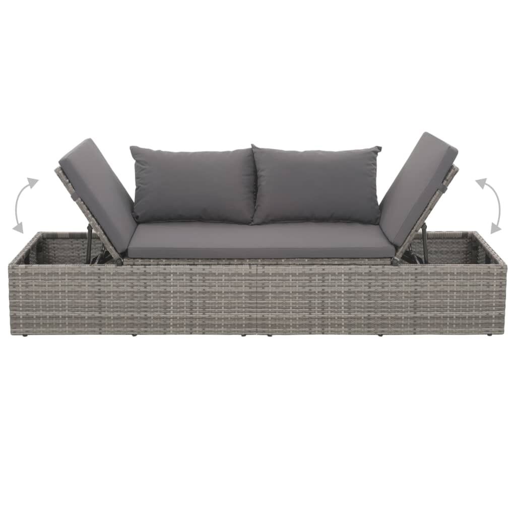 VidaXL Loungebed Poly Rattan Grijs - 41% Korting! Nieuw!