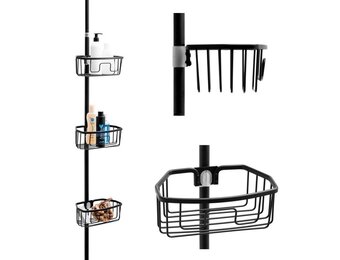 Telescopisch Doucherek Zwart - 3 Niveaus | 46% Korting!