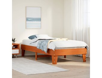 vidaXL Massief Grenenhouten Bedframe (75x190 cm) - Wasbruin - 73% Korting!