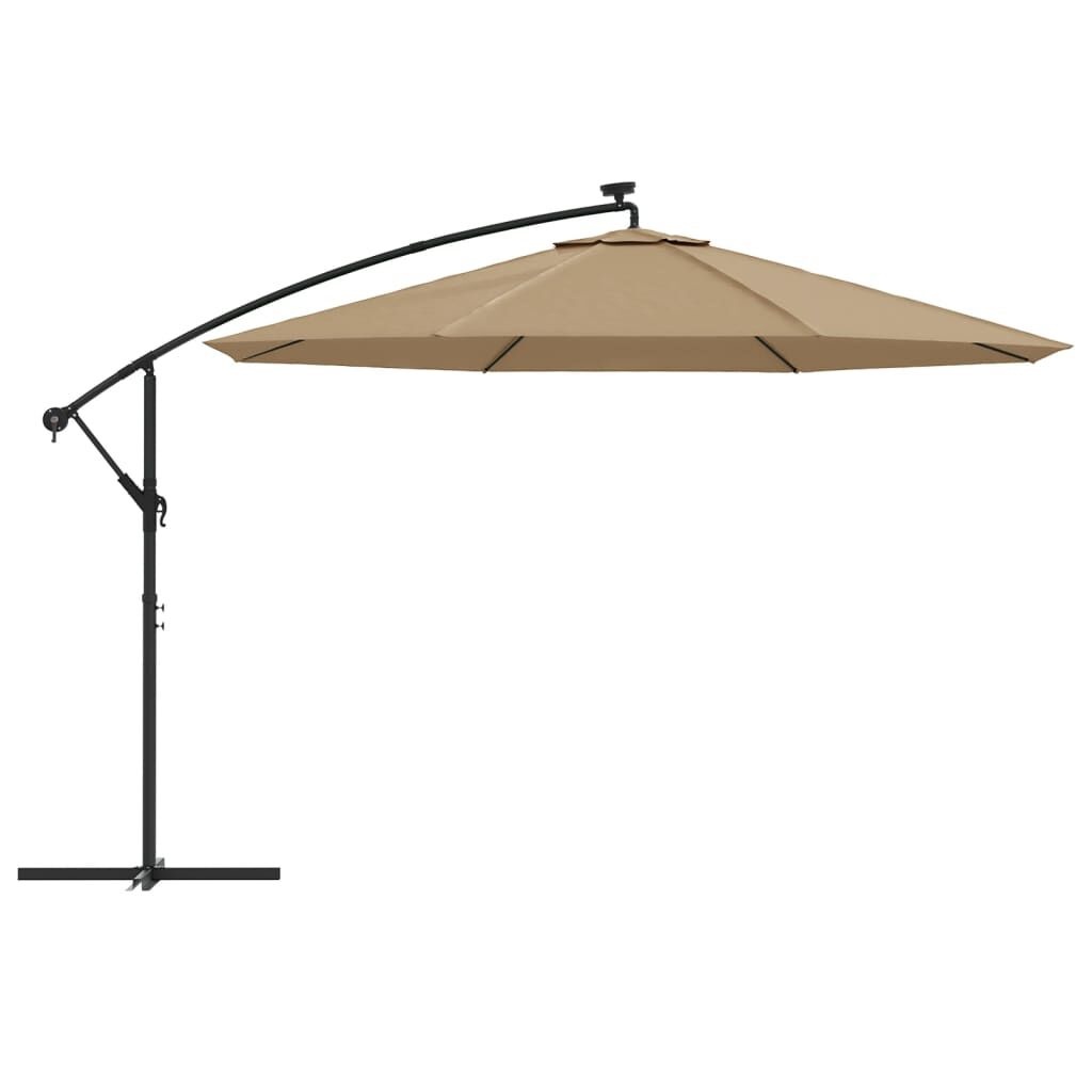 Zweefparasol VidaXL Taupe - 350cm, LED, 68% Korting!