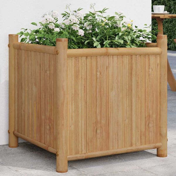 VidaXL Bamboe Plantenbak 50x50x50 cm - 35% Korting! | Ongebruikt