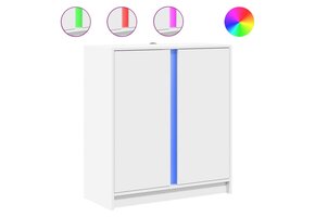 vidaXL Dressoir met LED (77x34x85 cm) - Wit | Nu 55% Korting!