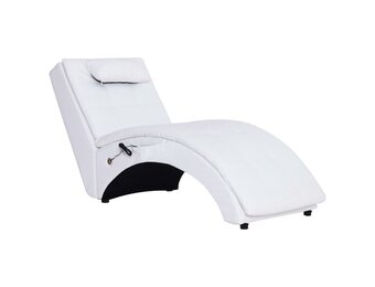 VidaXL Massage Chaise Longue Kunstleer Wit - 55% Korting!