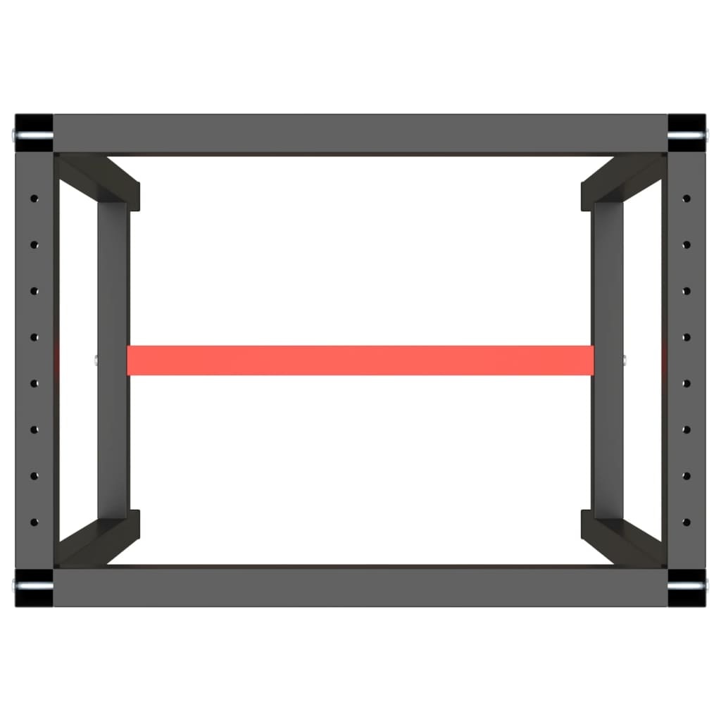 VidaXL Werkbankframe Matzwart/Rood 70x50x79cm - 55% Korting!