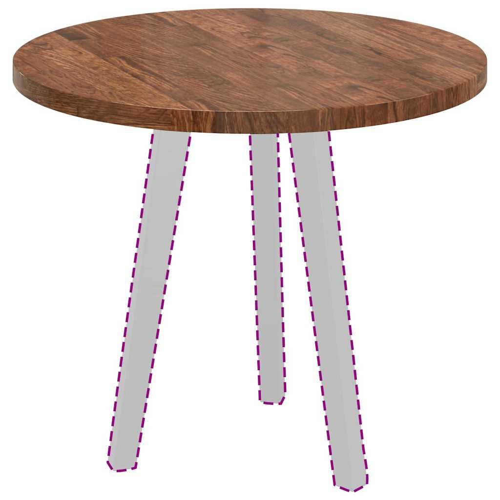 vidaXL Tafelblad Massief Eikenhout Donkerbruin Ø 60 cm - 55% Korting!