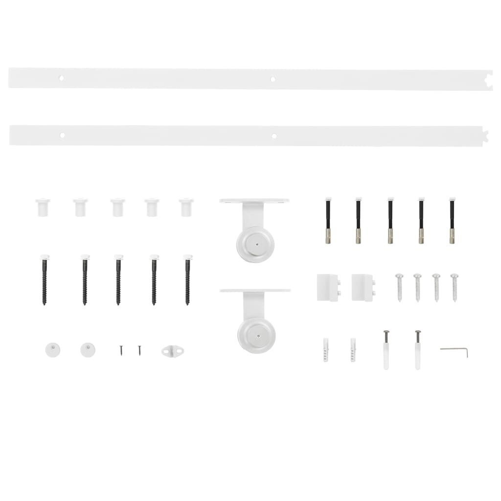 vidaXL Schuifdeurbeslagset 183cm Staal Wit - 40% Korting! Laatste Stuk!