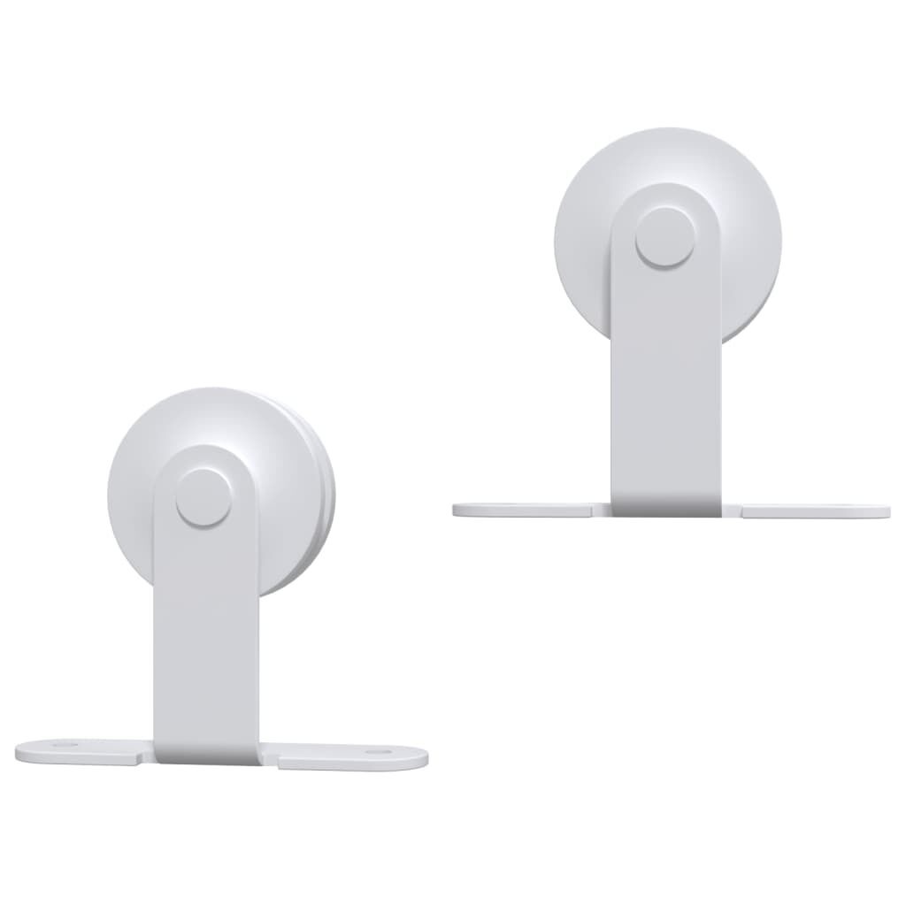 vidaXL Schuifdeurbeslagset 183cm Staal Wit - 40% Korting! Laatste Stuk!