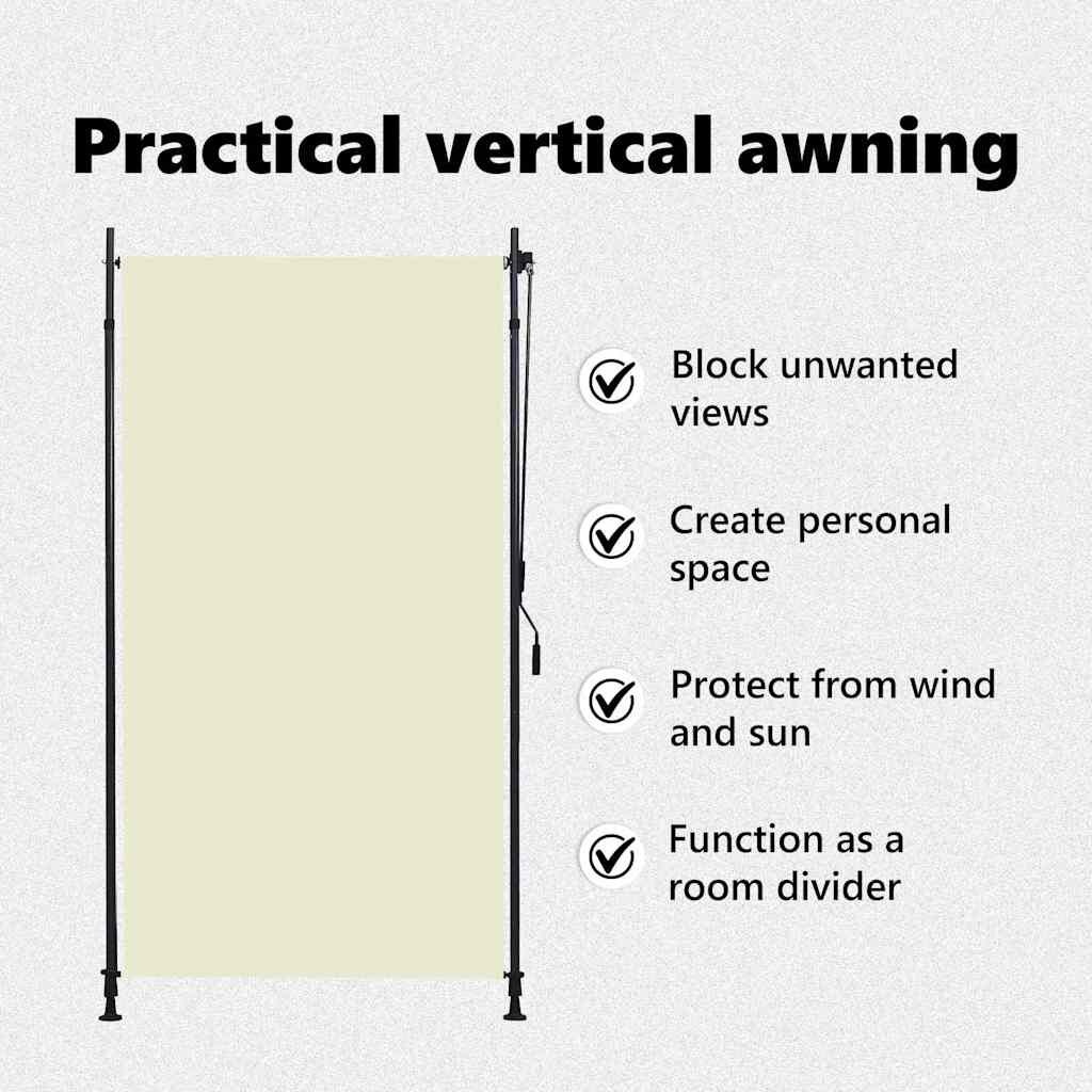 VidaXL Rolgordijn Buiten Crème 120x270cm - 40% Korting!