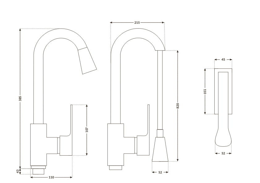 Keukenkraan Goud | 59% Korting | Uitrekbaar tot 82cm | Messing