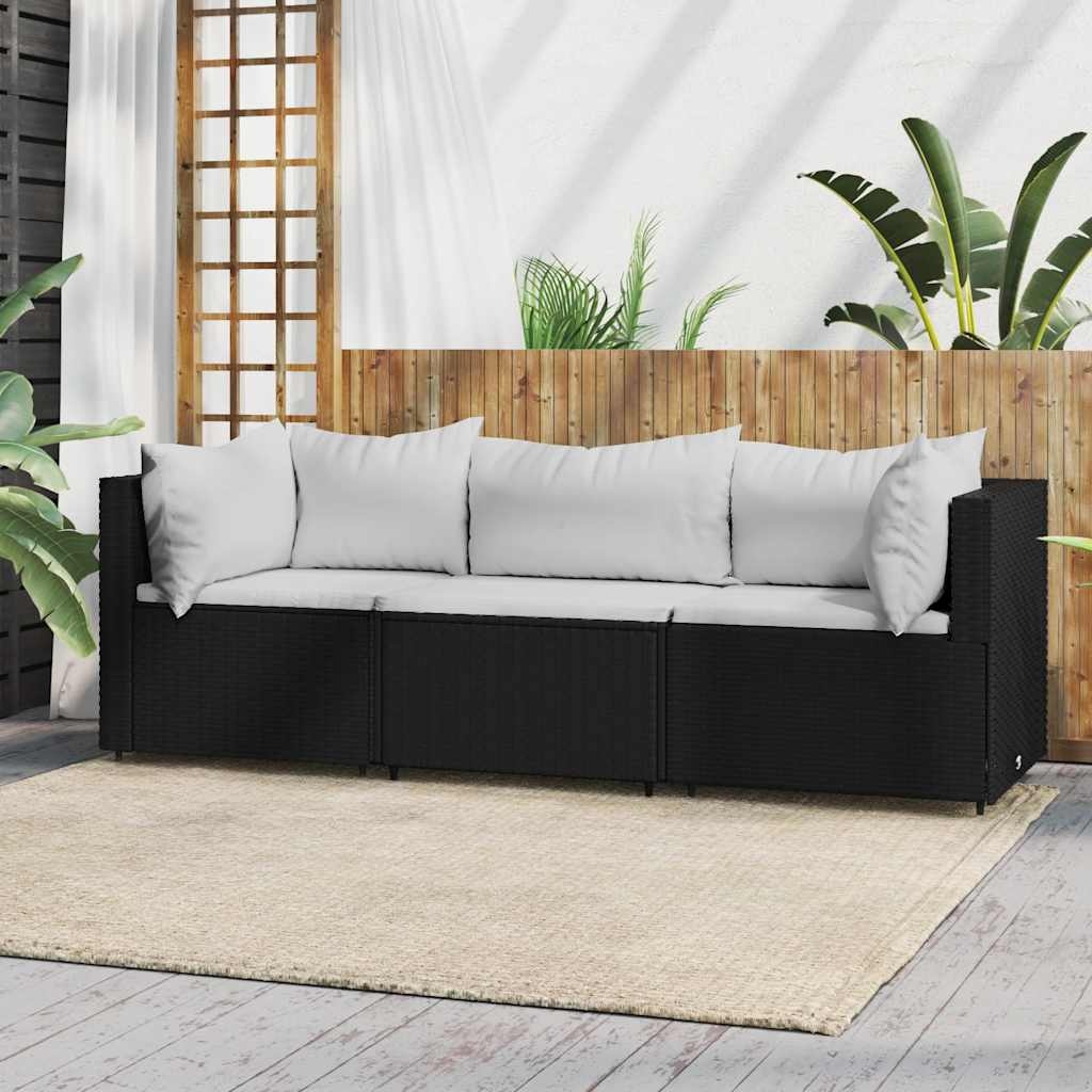 VidaXL Loungeset Poly Rattan Zwart - Nu 65% Korting!