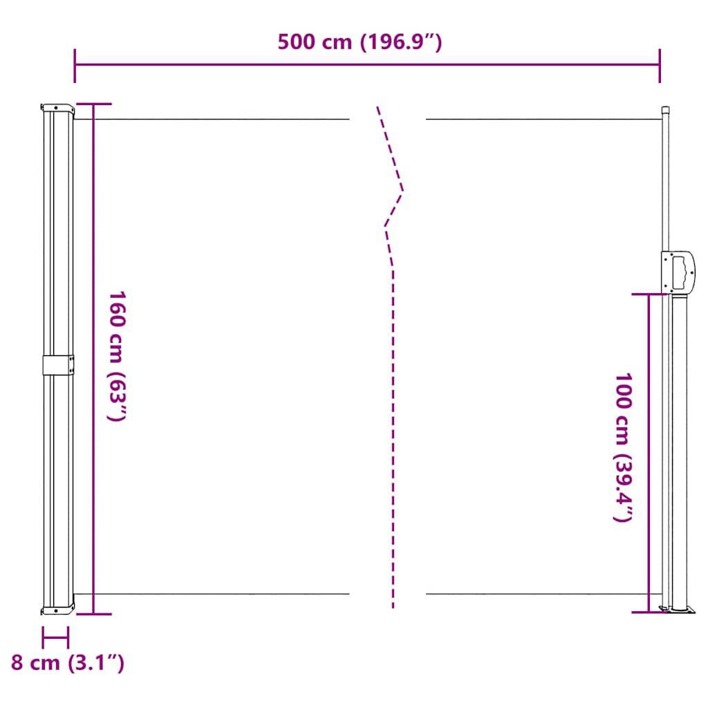 VidaXL Uittrekbaar Windscherm 160x500cm Crème - 41% Korting!