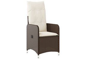 VidaXL Tuinstoel Verstelbaar Poly Rattan Bruin met Kussens - 68% Korting!