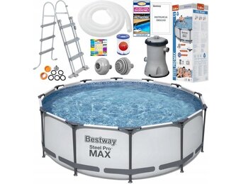Bestway Opzetzwembad 366x100cm - 68% Korting! Compleet met Accessoires