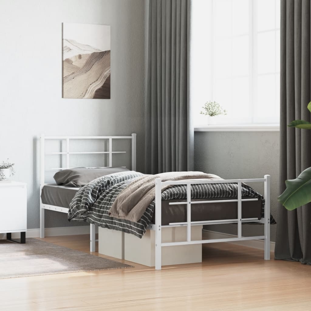 vidaXL Bedframe Metaal Wit 90x200 cm | 40% Korting | Zo Goed Als Nieuw!