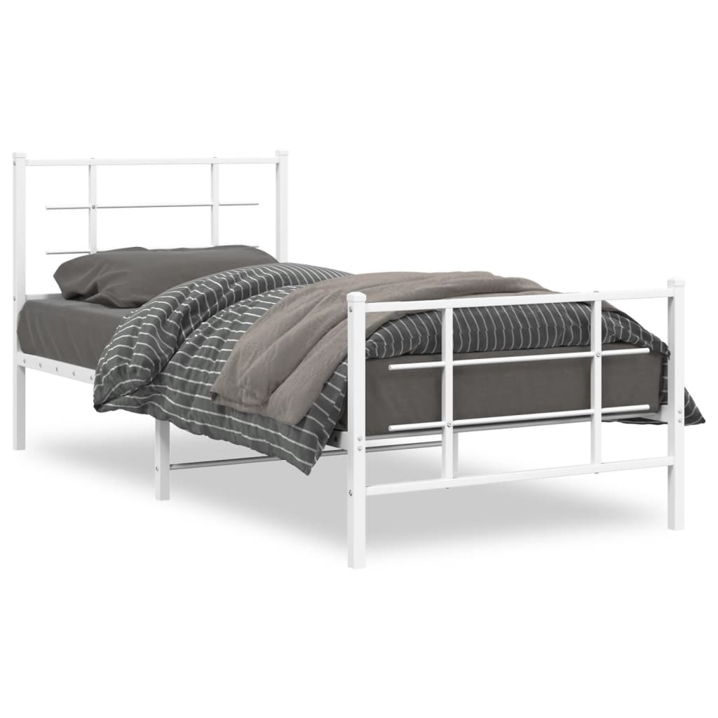 vidaXL Bedframe Metaal Wit 90x200 cm | 40% Korting | Zo Goed Als Nieuw!