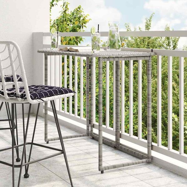 vidaXL Tuintafel Inklapbaar Poly Rattan Grijs - 56% Korting!
