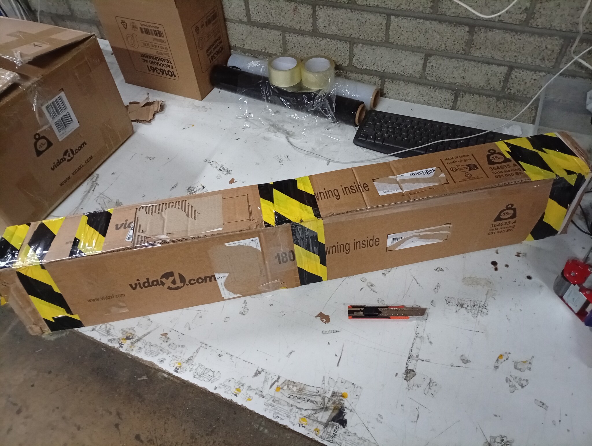 Uittrekbaar Tuinscherm vidaXL 180x500cm Zwart - Nu 64% Korting!