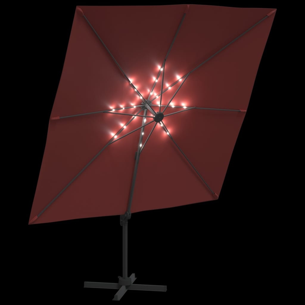VidaXL Zweefparasol Terracotta 400x300cm met LED - 57% Korting!