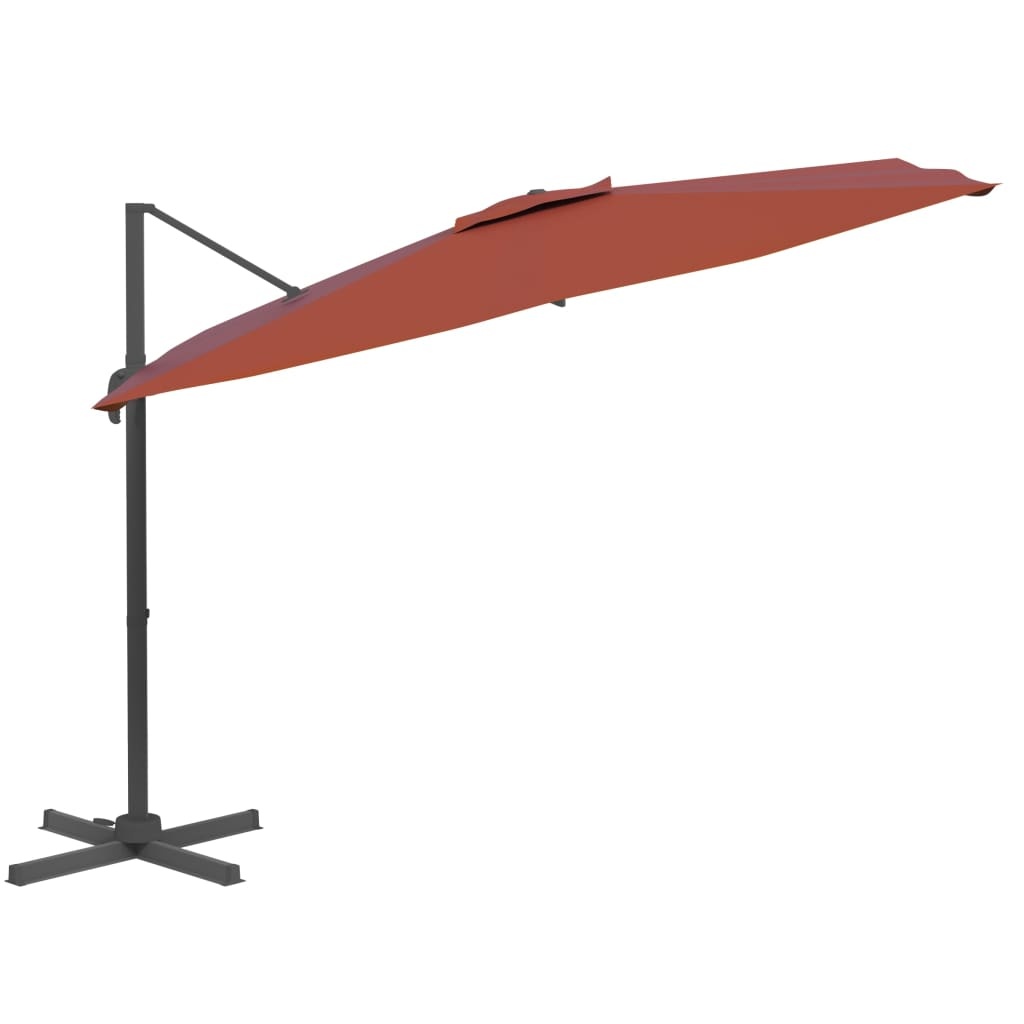 VidaXL Zweefparasol Terracotta 400x300cm met LED - 57% Korting!