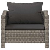 vidaXL Tuinstoel Poly Rattan Grijs met Kussens | 85% KORTING!