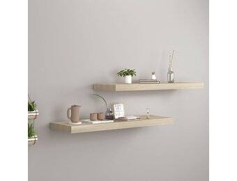 vidaXL Zwevende Wandschappen Eikenkleurig (2 st) - 35% Korting!