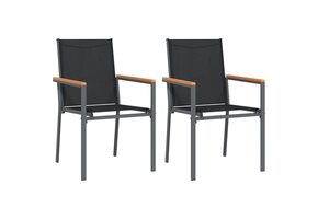 VidaXL Tuinstoelen (2 st) Zwart - 74% Korting! - Licht beschadigd