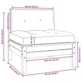 VidaXL Loungeset Grenenhout 3-delig - 56% Korting! Grijze Kussens