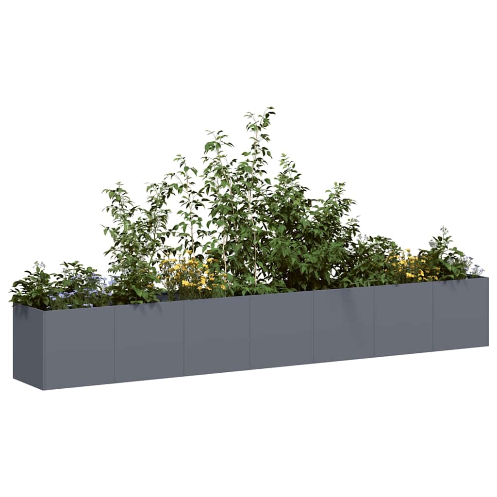 VidaXL Plantenbak 280x40x40cm Staal Antraciet | -40% Korting!