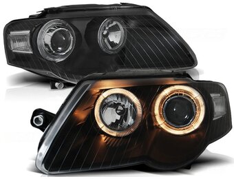 VW Passat B6 Koplampen Dual Halo Angel Eyes Zwart - 64% Korting!