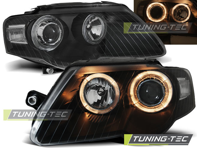 VW Passat B6 Koplampen Dual Halo Angel Eyes Zwart - 64% Korting!