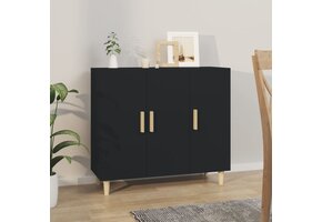 vidaXL Dressoir 90x34x80 cm Bewerkt Hout Zwart - 68% KORTING!