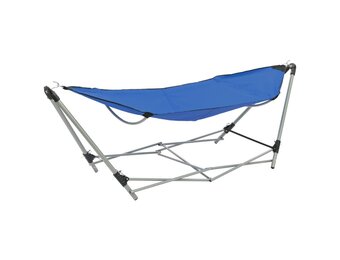 vidaXL Blauwe Hangmat met Standaard - 40% Korting! | Ideaal voor Tuin & Camping