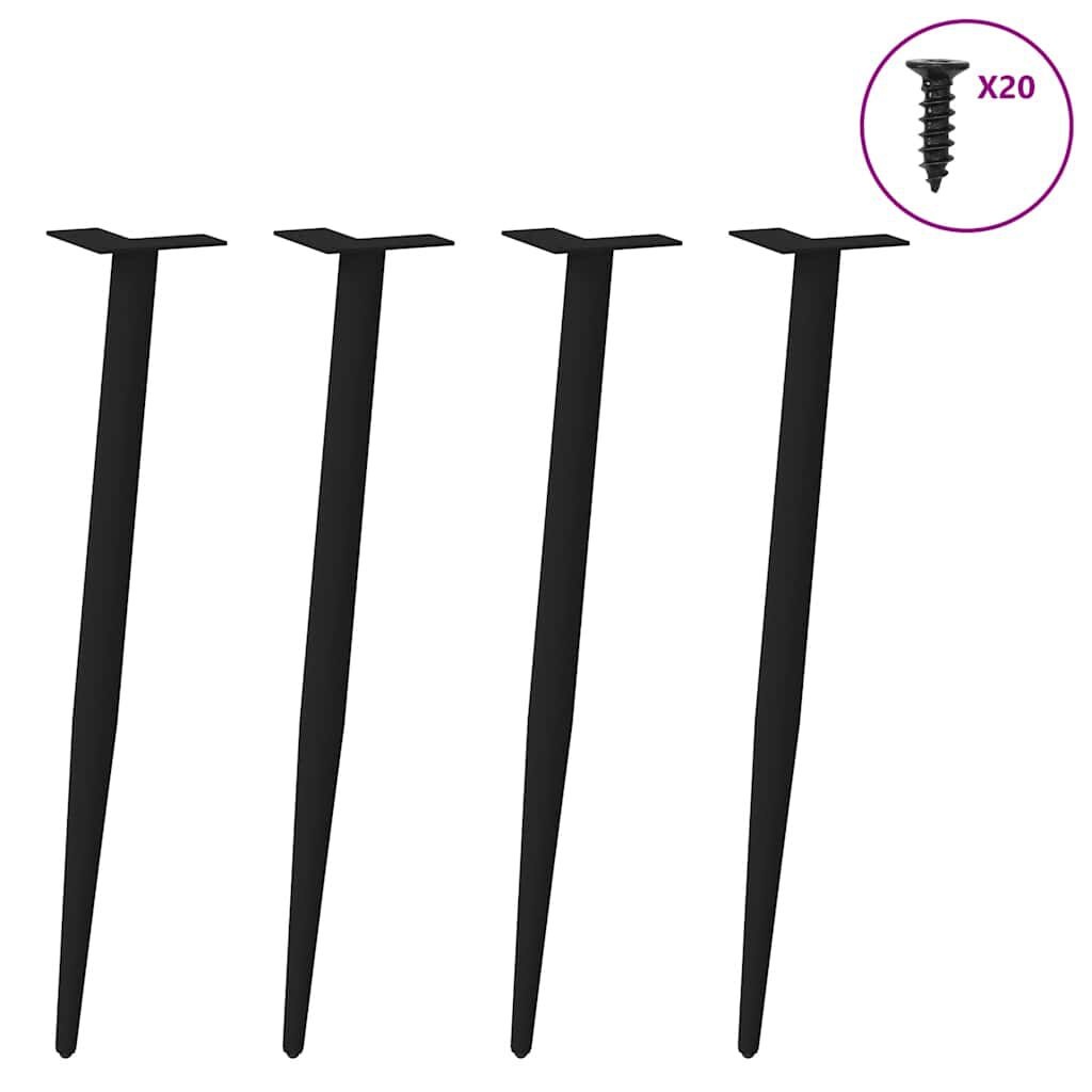 VidaXL Salontafelpoten Staal Zwart (4 stuks) - 47% Korting!