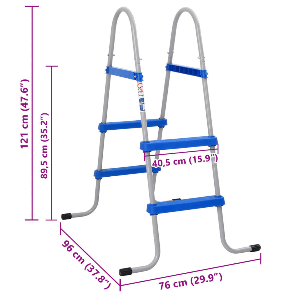 Zwembadladder Bovengronds 84cm Staal/Kunststof - Nu 70% Korting!