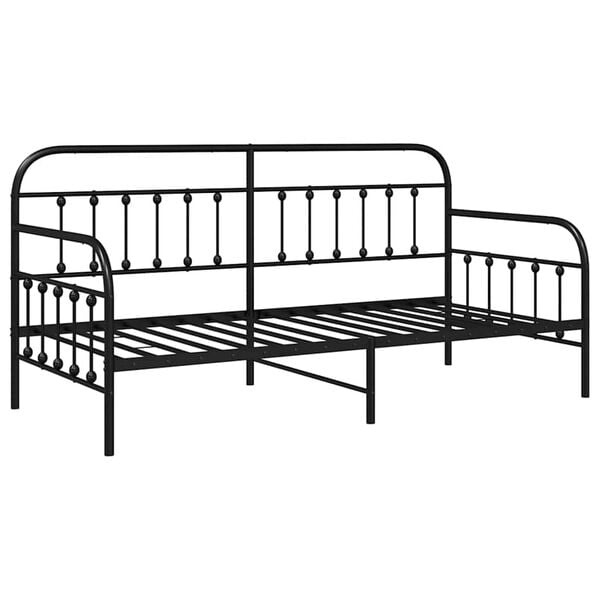 vidaXL Daybed Bedframe Zwart Staal 90x190cm - 51% Korting!