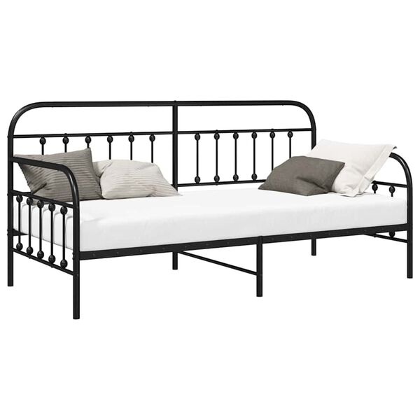 vidaXL Daybed Bedframe Zwart Staal 90x190cm - 51% Korting!