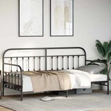 vidaXL Daybed Bedframe Zwart Staal 90x190cm - 51% Korting!