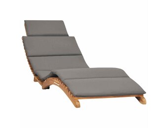 VidaXL Ligbed Teakhout Inklapbaar + Kussen - 46% Korting!