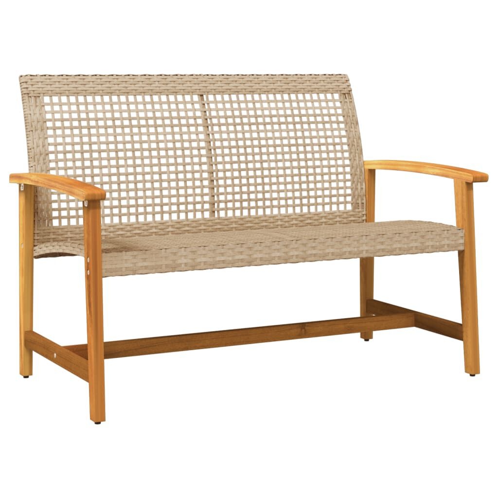 VidaXL Tuinbank Poly Rattan & Acaciahout Beige - 61% Korting!