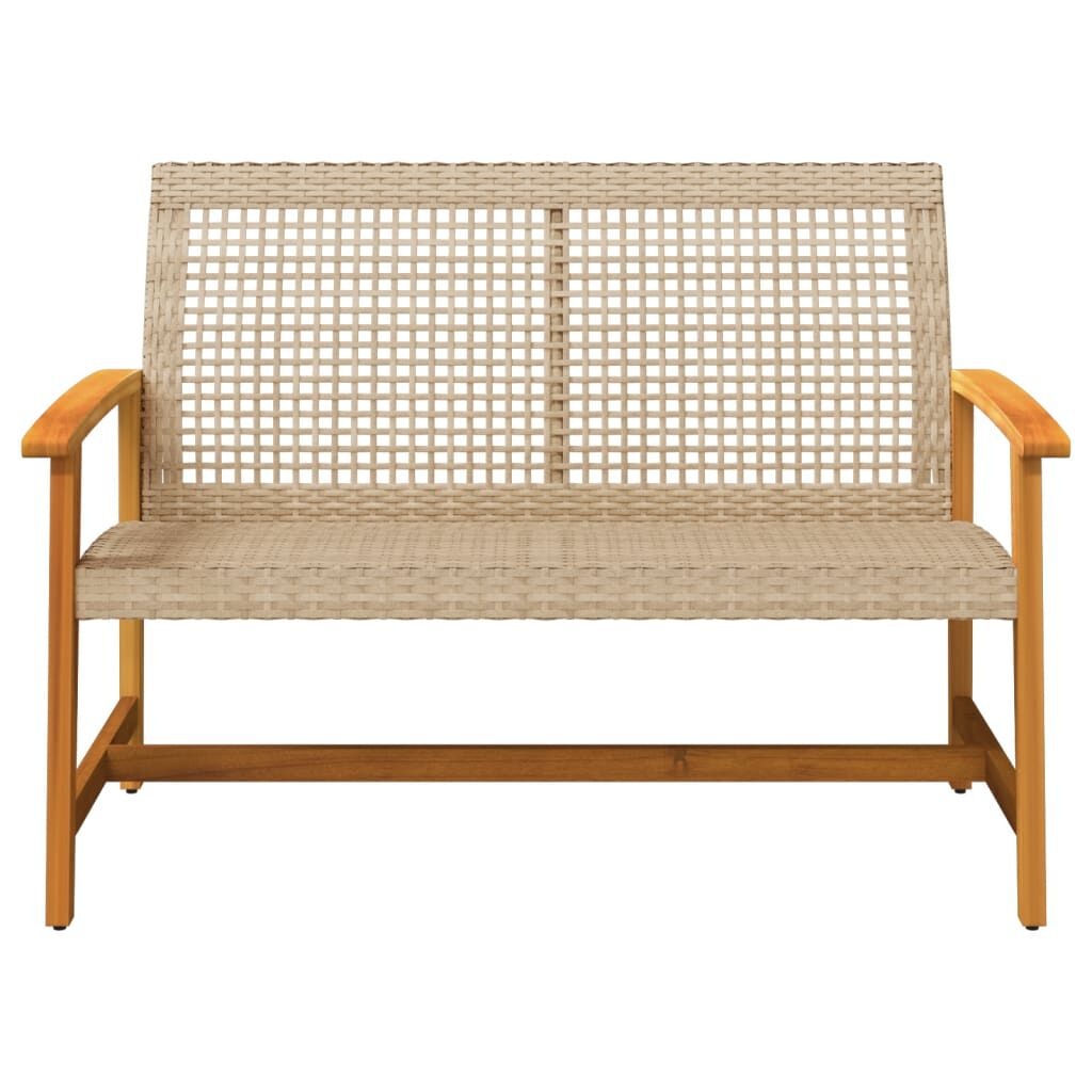 VidaXL Tuinbank Poly Rattan & Acaciahout Beige - 61% Korting!