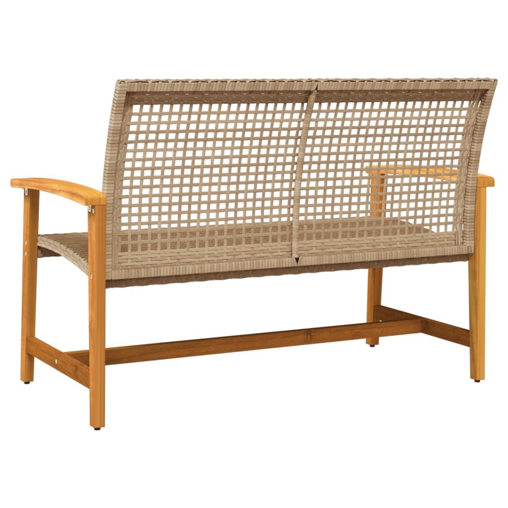 VidaXL Tuinbank Poly Rattan & Acaciahout Beige - 61% Korting!